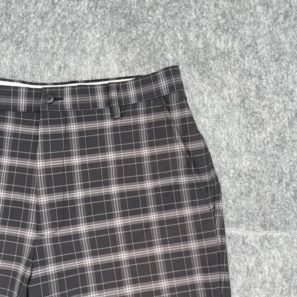 Footjoy Short Mens 34 Brown Plaid Golf Performance Flat Front FJ